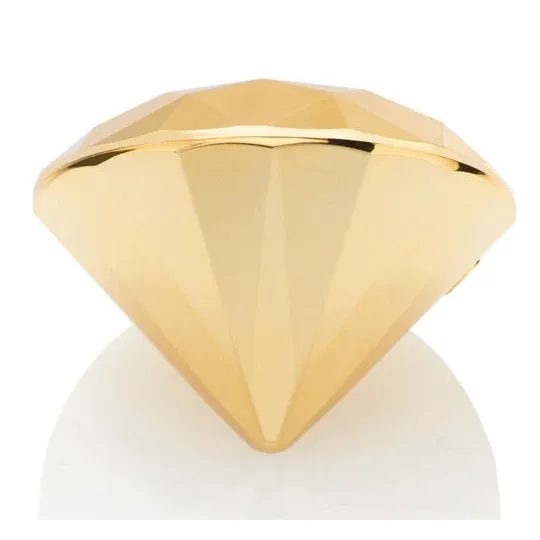 Vibrateur clitoridien en forme de diamant doré de la marque Bijoux 21, pour stimulation externe.