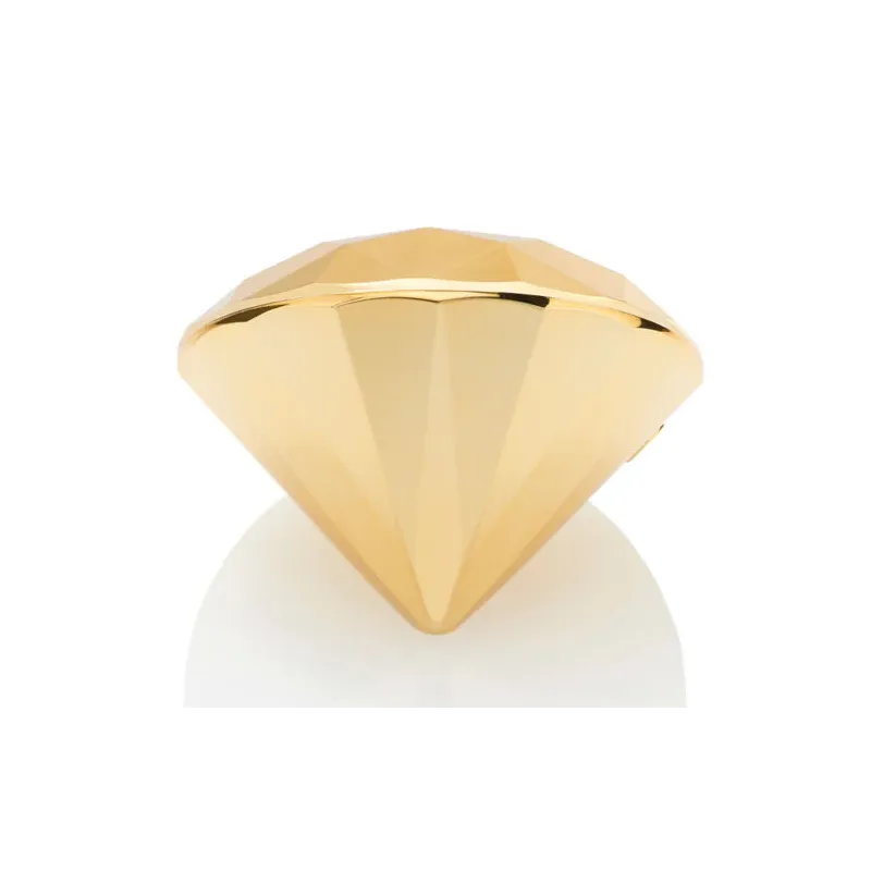 Vibratore clitorideo a forma di diamante dorato di Bijoux 21, per stimolazione esterna.