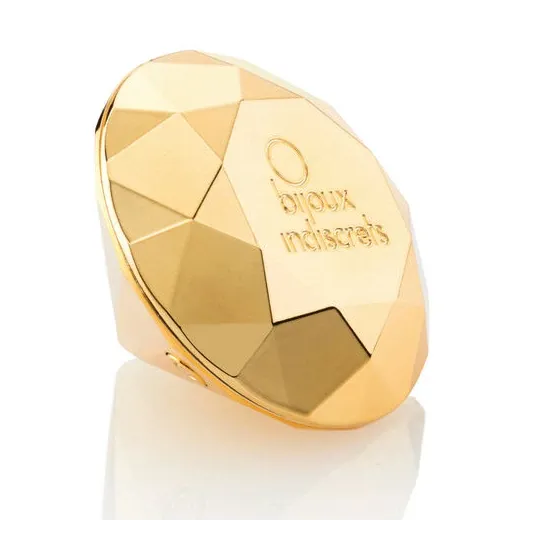 Vibrateur clitoridien en forme de diamant doré de la marque Bijoux 21, pour stimulation externe.