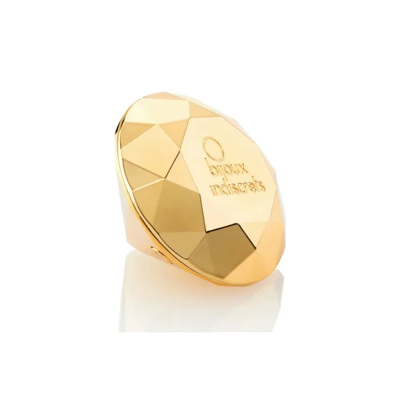 Vibratore clitorideo a forma di diamante dorato di Bijoux 21, per stimolazione esterna.