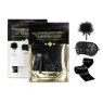 Set di piacere BIJOUX INDISCRETS: piumino erotico, manette raso, maschera raso - accessori sensuali