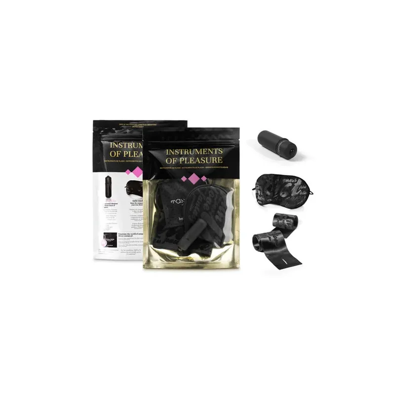 Set di giochi sensuali viola - manette di raso, maschera, gel intimo e palla vibrante di Bijoux Indiscrets