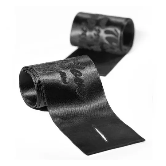 Bijoux Petits Bonbons silk handcuffs set of 2: folded satin ribbons for bondage play.
