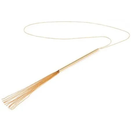 Collier fouet en métal argenté Bijoux Magnifique, chaîne métallique pour soft bondage.