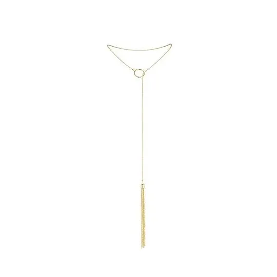 Goldene Fransen Halskette von Bijoux Magnifique - Mini-Peitschen-Finish - Vintage-Accessoire 20er Jahre