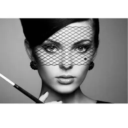 Maschera Louise riutilizzabile BIJOUX VINYL MASKS, accessorio seducente con adesivi riposizionabili