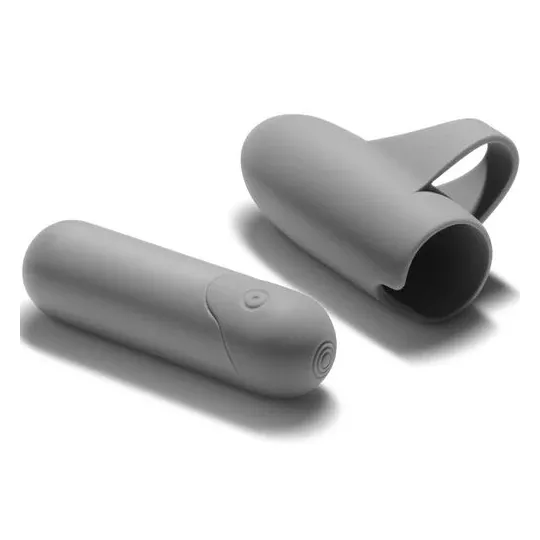 Vibratore bullet grigio 10 vibrazioni - Bijoux Petits Bonbons vibratore a dito con manicotto in silicone