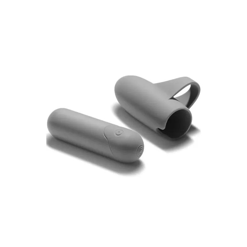 Vibratore bullet grigio 10 vibrazioni - Bijoux Petits Bonbons vibratore a dito con manicotto in silicone