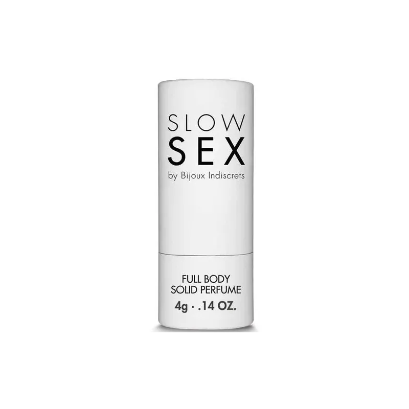 Profumo solido per corpo Slow Sex al cocco, confezione alluminio, senza alcol, per zone intime.