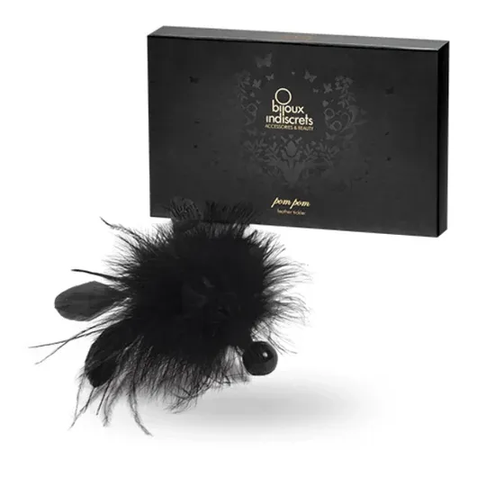 Black feather tickler by Bijoux Indiscrets for intimate play