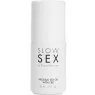 Transparente Flasche mit CBD-Massageöl Slow Sex 30 ml, 1% CBD für sexuelles Vergnügen