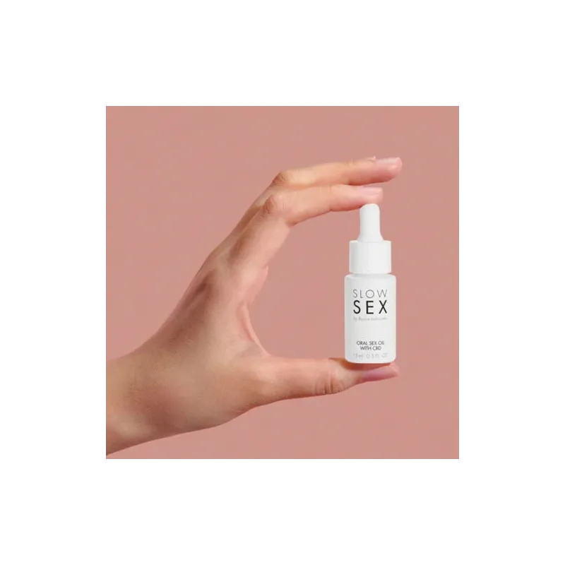 Huile de sexe oral au CBD Slow Sex 15 ml - texture soyeuse pour cunnilingus et fellation, favorise la relaxation