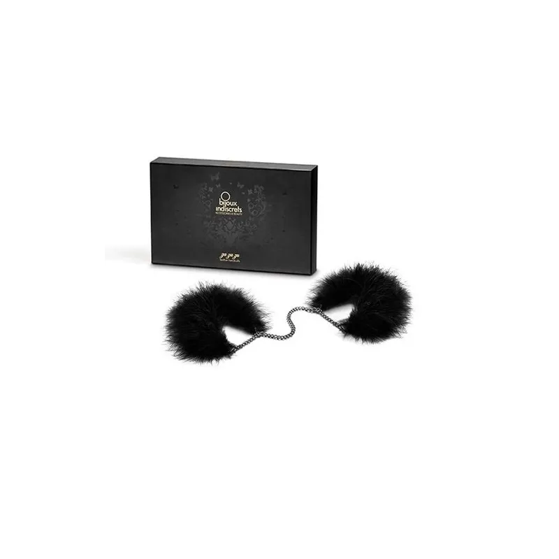 Menottes en plumes réglables Bijoux Indiscrets pour jeux de bondage sensuels et passionnés