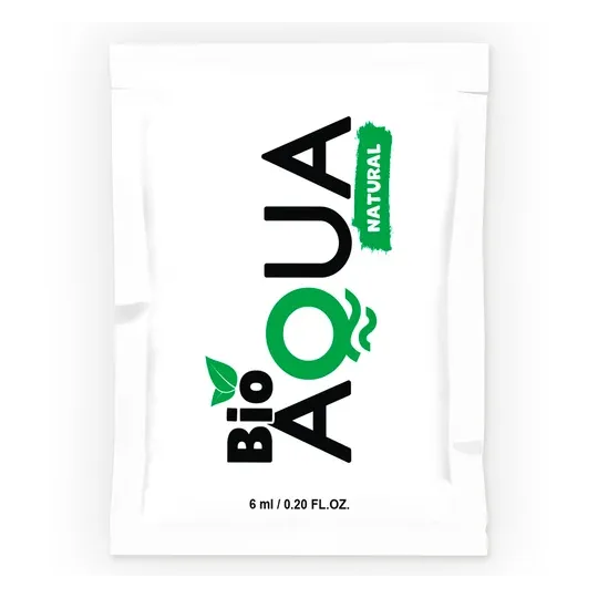 Frasco transparente de lubricante a base de agua BIOAQUA 6 ml, fórmula natural sin perfume