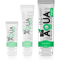 Flacone di lubrificante naturale BIOAQUA a base d'acqua 200 ml, trasparente, senza profumo, 100% naturale