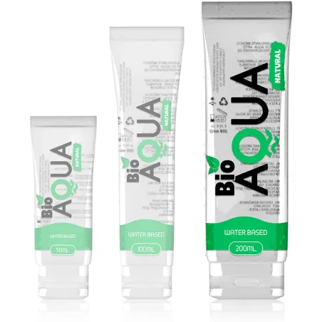 Flacone di lubrificante naturale BIOAQUA a base d'acqua 200 ml, trasparente, senza profumo, 100% naturale