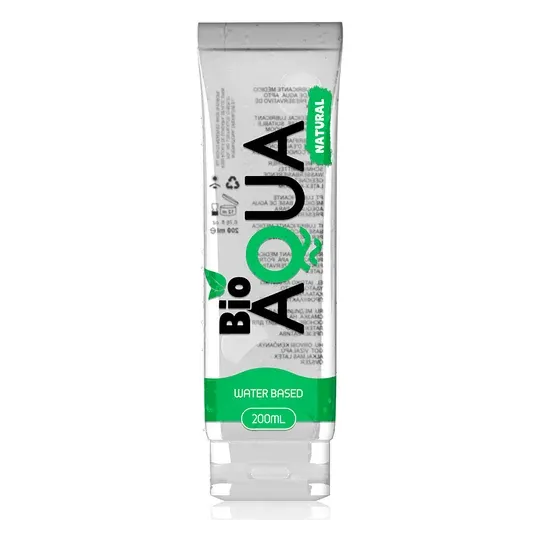 Flacone di lubrificante naturale BIOAQUA a base d'acqua 200 ml, trasparente, senza profumo, 100% naturale