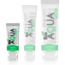 Bouteille transparente de lubrifiant naturel BIOAQUA 50 ml à base d'eau, incolore et inodore pour confort intime