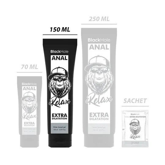 Gel dilatateur anal transparent Black Hole à base d'eau pour relaxation, 150 ml