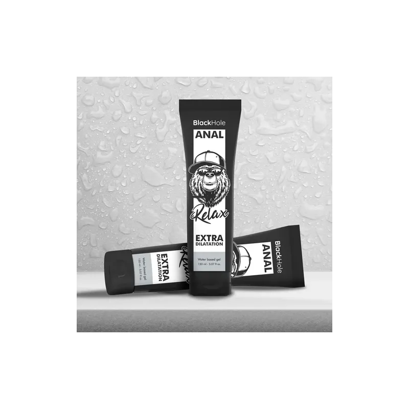 Gel dilatateur anal transparent Black Hole à base d'eau pour relaxation, 150 ml