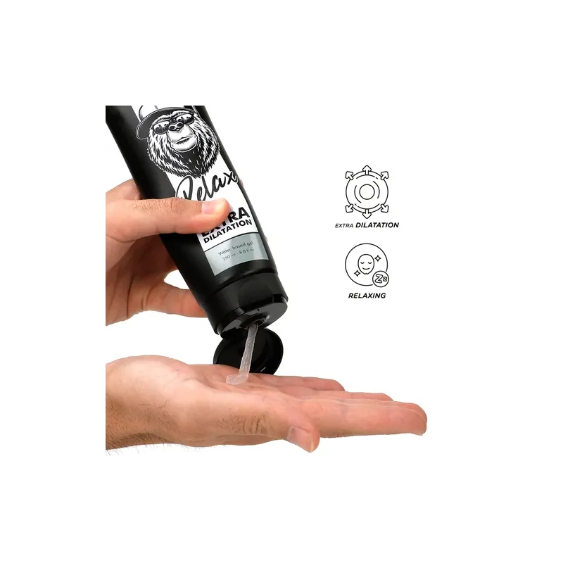 Gel lubrificante anale a base d'acqua BLACK HOLE 250 ml, incolore, inodore, per dilatazione anale dolce e rilassante.