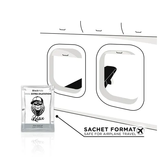 Dose unica gel lubrificante anale Black Hole, 6 ml, trasparente a base d'acqua, per dilatazione extra.