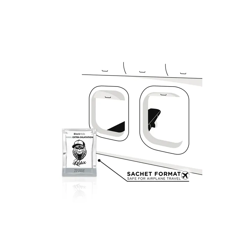 Dose unica gel lubrificante anale Black Hole, 6 ml, trasparente a base d'acqua, per dilatazione extra.
