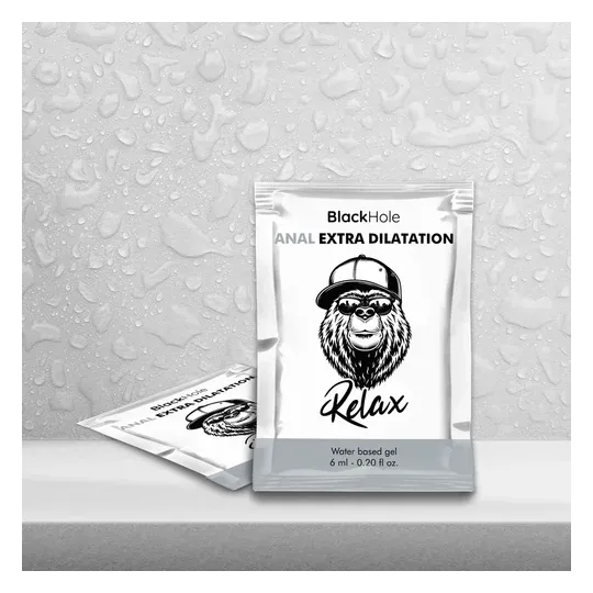 Dose unica gel lubrificante anale Black Hole, 6 ml, trasparente a base d'acqua, per dilatazione extra.