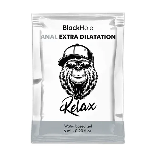 Dose unica gel lubrificante anale Black Hole, 6 ml, trasparente a base d'acqua, per dilatazione extra.