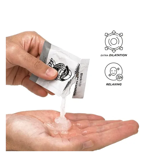 Dose unica gel lubrificante anale Black Hole, 6 ml, trasparente a base d'acqua, per dilatazione extra.