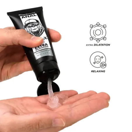 Gel dilatateur anal Black Hole à base d'eau, tube blanc/noir, relaxant sphincter pour pénétration sans douleur