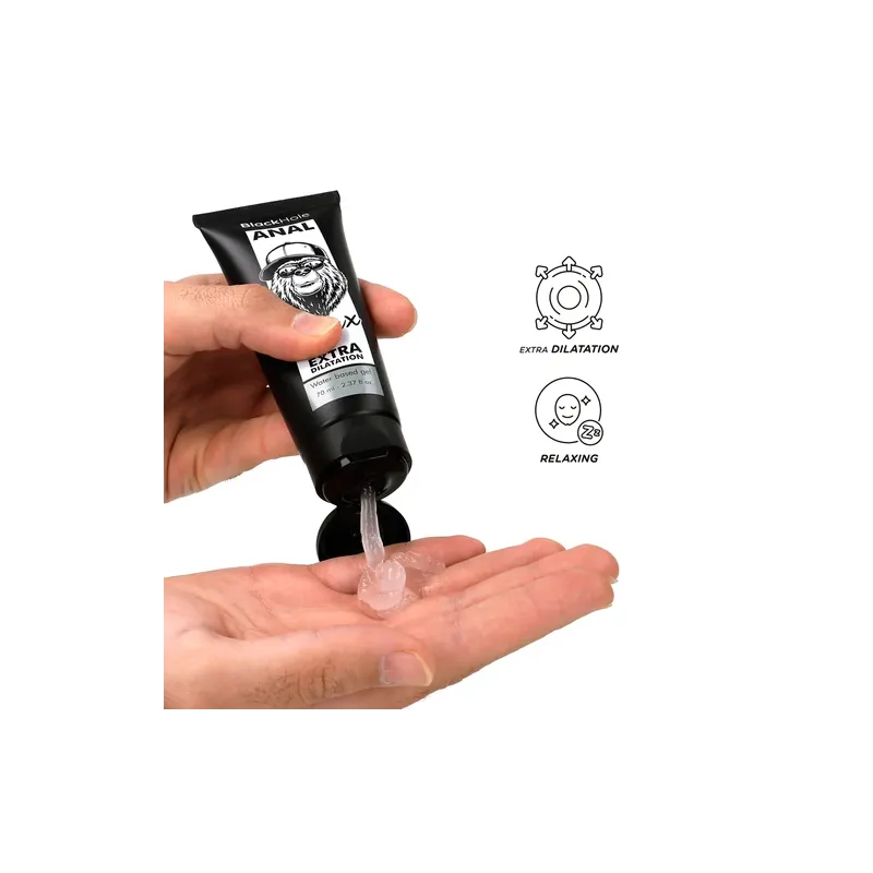 Gel dilatatore anale Black Hole a base d'acqua, tubo bianco/nero, rilassa sfintere per penetrazione indolore
