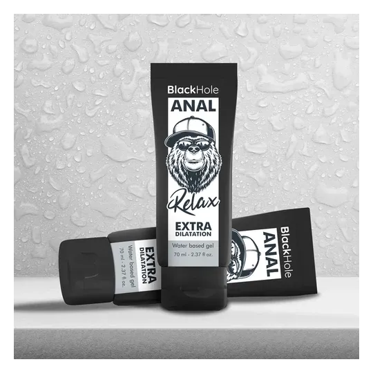 Gel dilatateur anal Black Hole à base d'eau, tube blanc/noir, relaxant sphincter pour pénétration sans douleur
