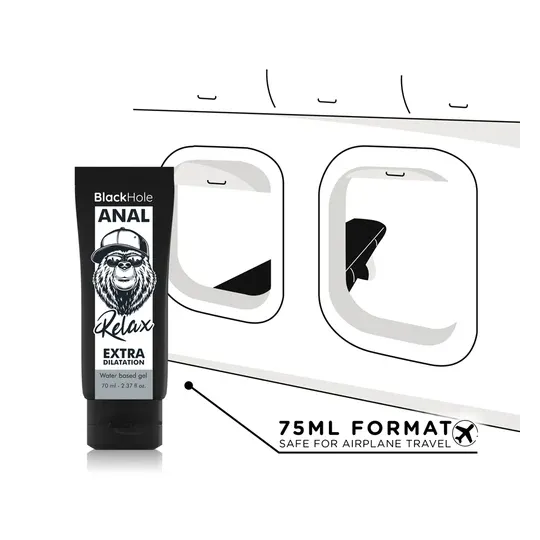 Gel dilatateur anal Black Hole à base d'eau, tube blanc/noir, relaxant sphincter pour pénétration sans douleur