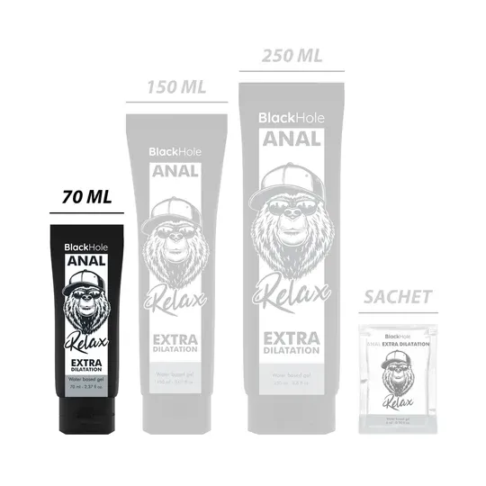 Gel dilatateur anal Black Hole à base d'eau, tube blanc/noir, relaxant sphincter pour pénétration sans douleur