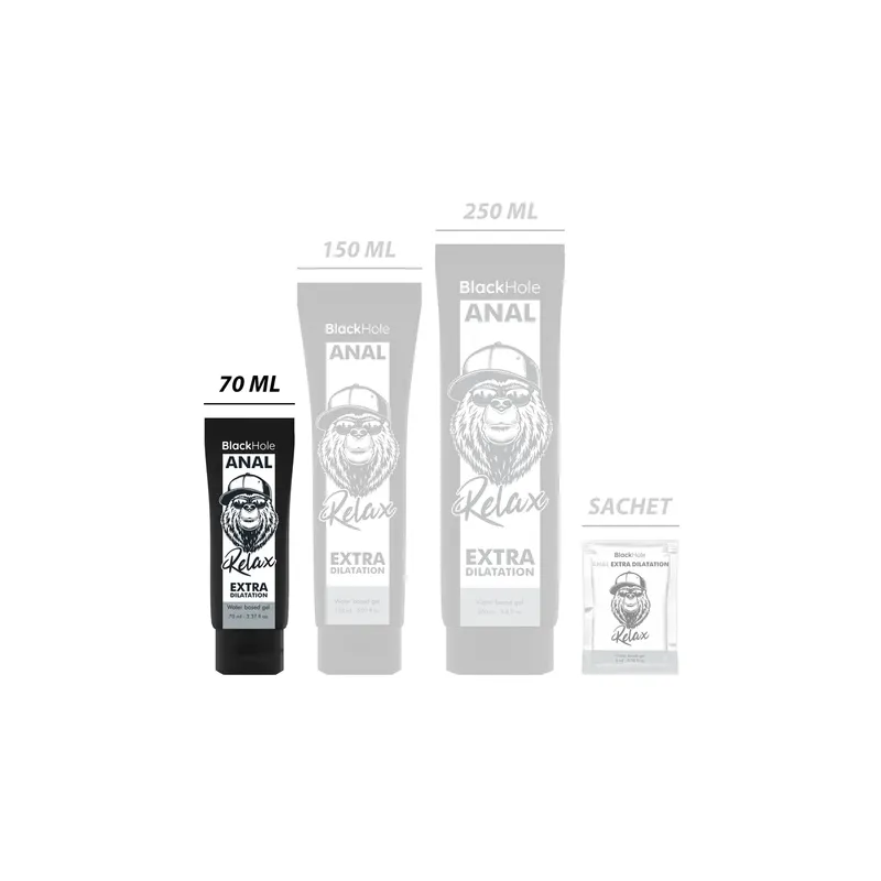 Gel dilatatore anale Black Hole a base d'acqua, tubo bianco/nero, rilassa sfintere per penetrazione indolore