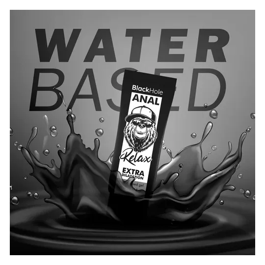 Gel dilatatore anale Black Hole a base d'acqua, tubo bianco/nero, rilassa sfintere per penetrazione indolore