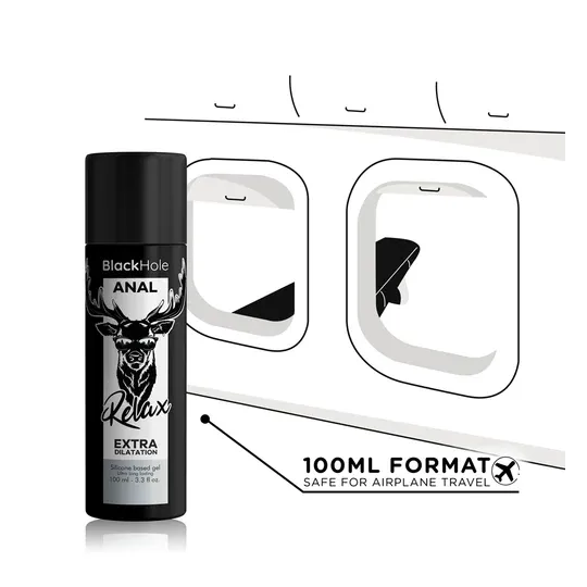 Gel dilatatore anale silicone 100 ml Black Hole, lubrificante rilassante incolore per penetrazione anale indolore.