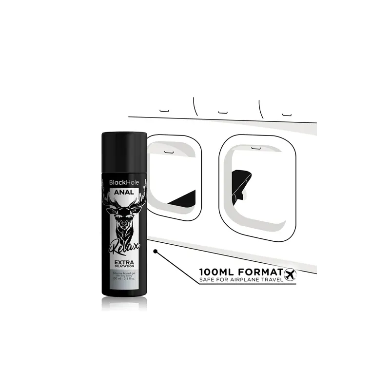Black Hole Silikon Anusdehner Gel 100 ml, farbloses entspannendes Gleitmittel für schmerzfreie Analpenetration.