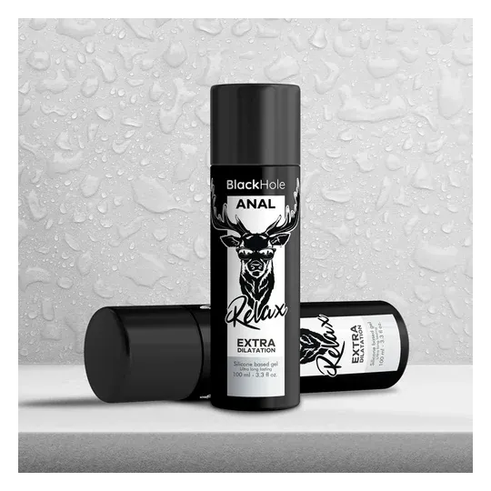 Gel dilatateur anal silicone 100 ml Black Hole, lubrifiant relaxant incolore pour pénétration anale sans douleur.