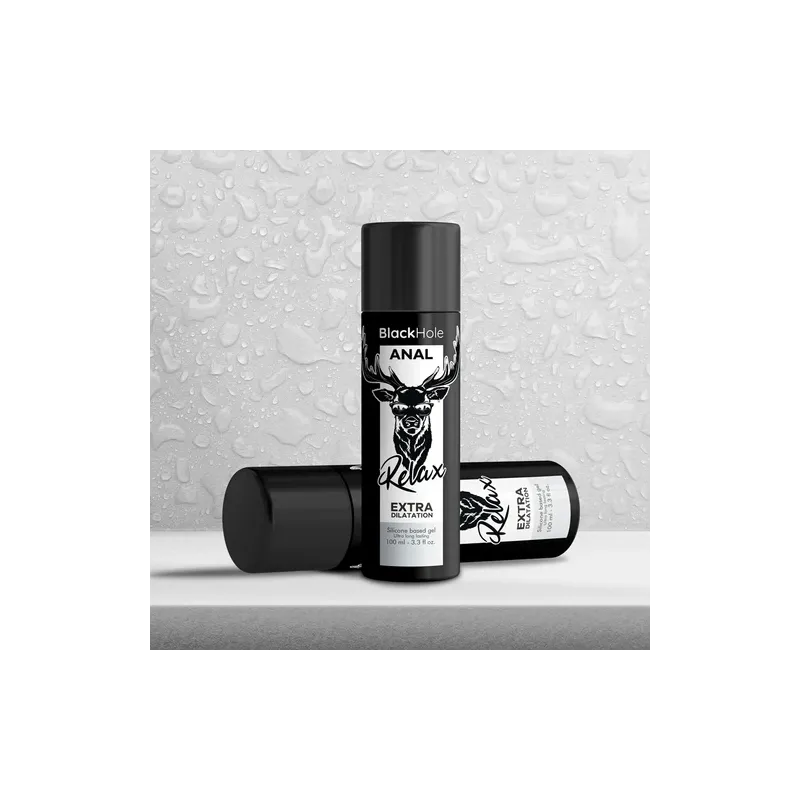 Gel dilatateur anal silicone 100 ml Black Hole, lubrifiant relaxant incolore pour pénétration anale sans douleur.