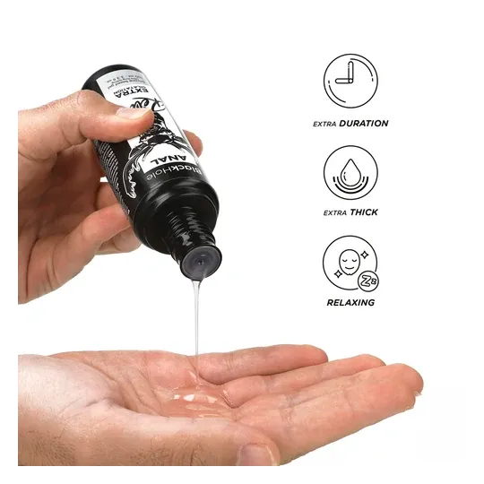 Gel dilatatore anale silicone 100 ml Black Hole, lubrificante rilassante incolore per penetrazione anale indolore.