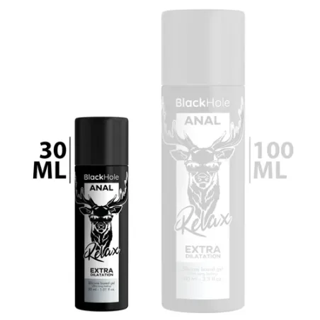 Frasco de lubricante anal dilatador silicona Black Hole 30 ml para relajación anal