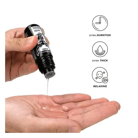 Schwarze Flasche mit Black Hole Silikon-Analdehnungsgleitmittel 30 ml zur rektalen Entspannung