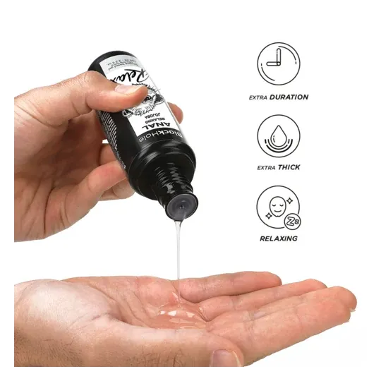 Gel rilassante anale Black Hole con silicone e olio di jojoba, 100 ml, lubrificazione a lunga durata per comfort.