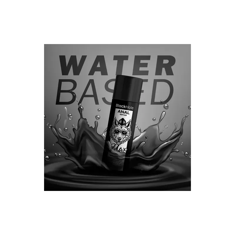 Lubrificante anale rilassante all'acido ialuronico Black Hole 30 ml - effetto dilatante per penetrazione indolore