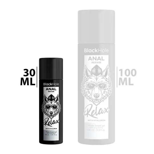 Lubrificante anale rilassante all'acido ialuronico Black Hole 30 ml - effetto dilatante per penetrazione indolore