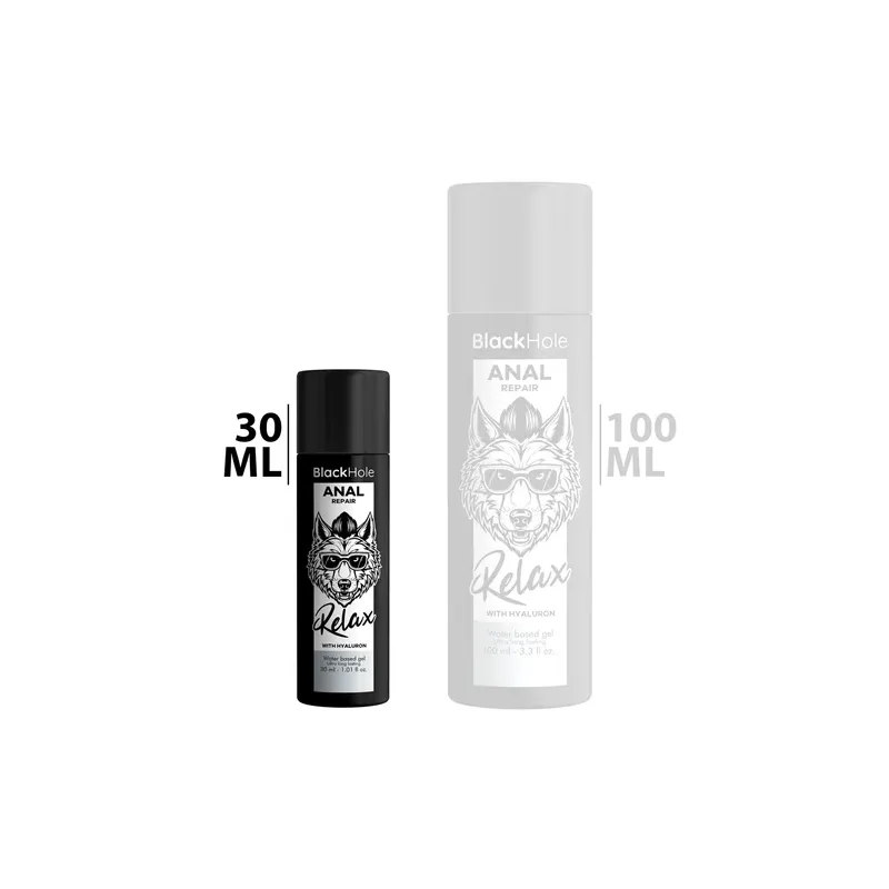 Lubrifiant anal relaxant hyaluronique Black Hole - tube 30 ml - effet dilatateur pour pénétration sans douleur