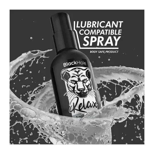 Spray rilassante anale Black Hole 30 ml flacone nero, favorisce dilatazione e lubrificazione extra