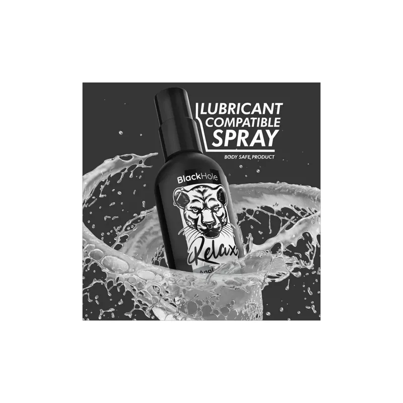 Spray rilassante anale Black Hole 30 ml flacone nero, favorisce dilatazione e lubrificazione extra